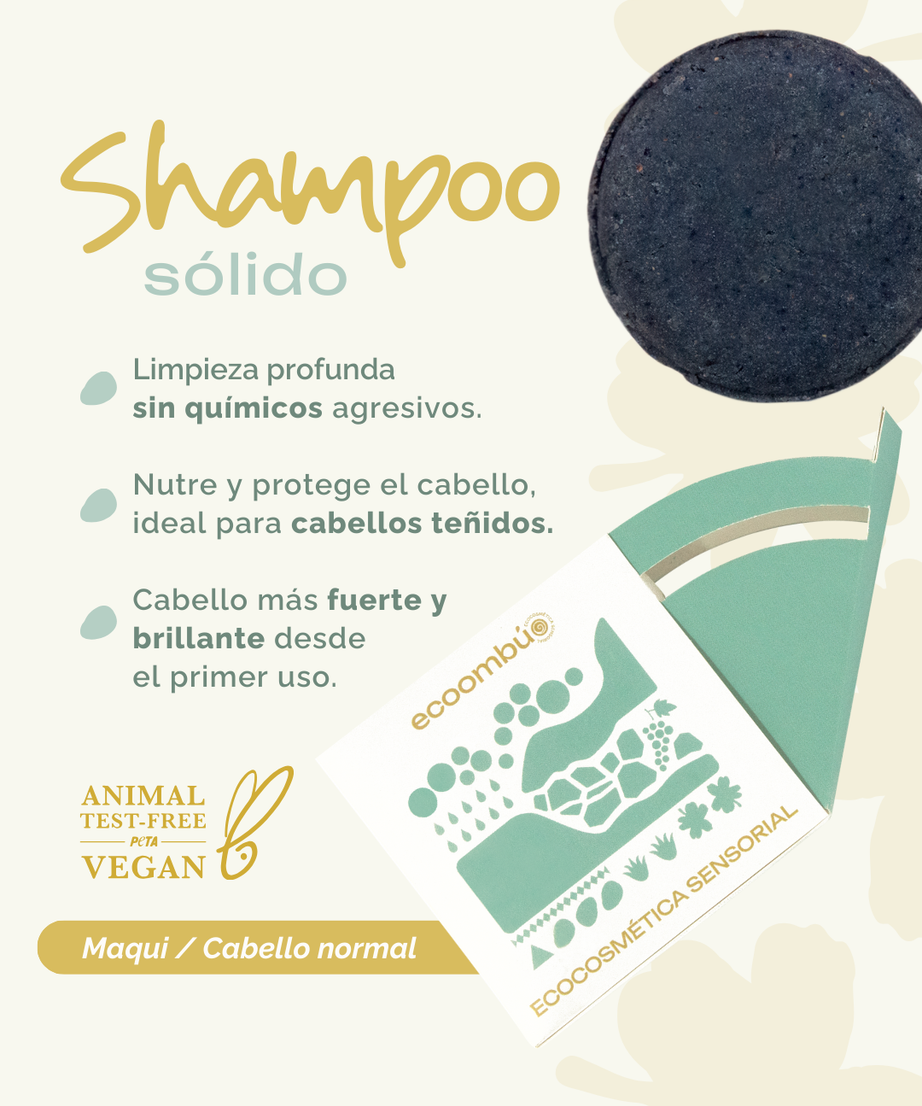 Shampoo sólido Maqui. Cabello normal 70 gramos