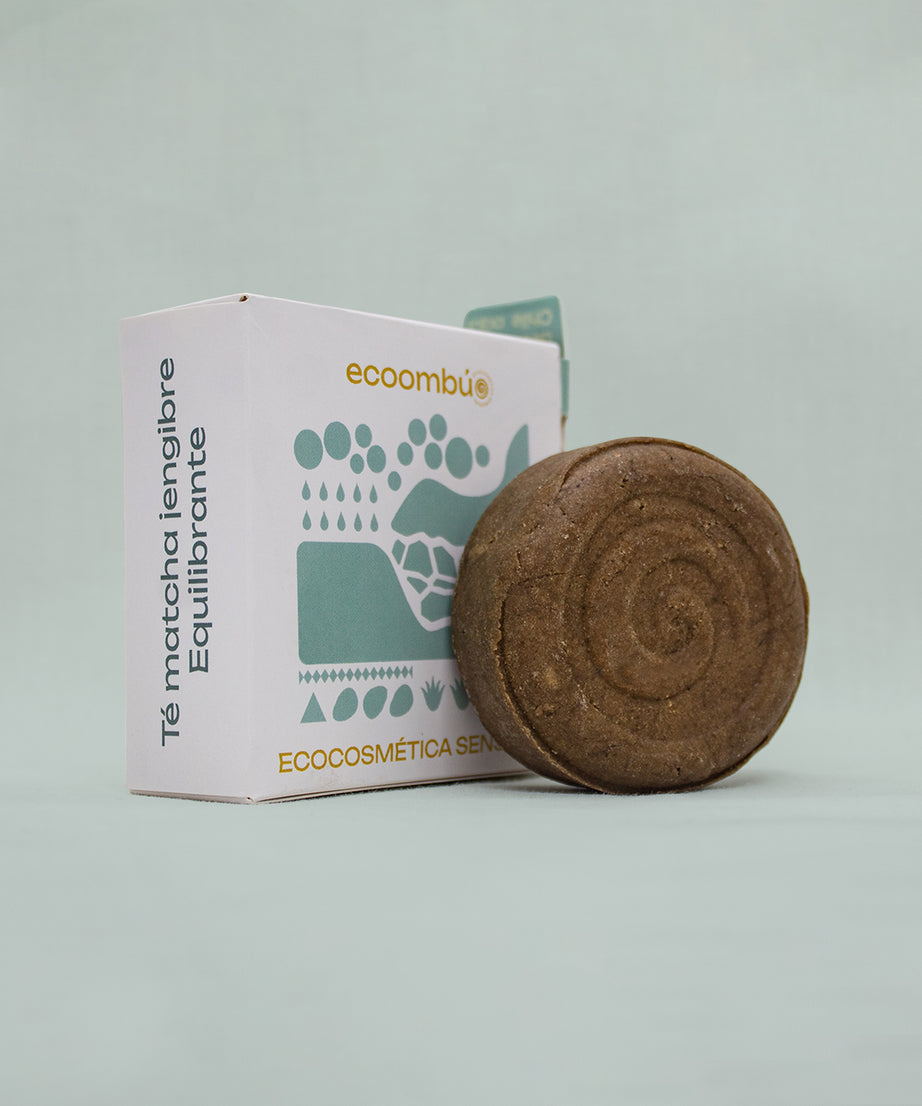 Shampoo sólido Té Matcha Jengibre. Cabello mixto a graso 70 gramos